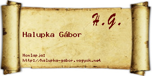 Halupka Gábor névjegykártya