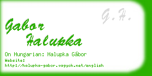 gabor halupka business card